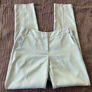 Long Tall Sally Aqua Straight Leg Pants Sz 8 US 12 UK Poly Pockets Belt Loop 36”